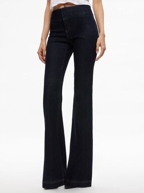 Alice + Olivia Jeans Oliva Bootcut Midrise Jeans in Dark Rinse - Size 29